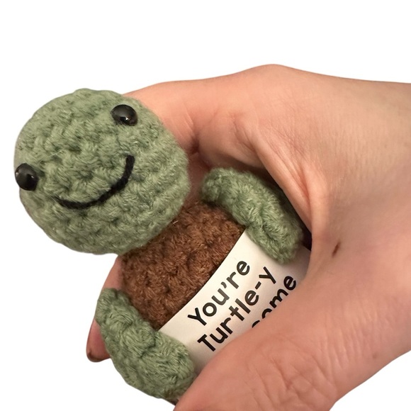 Handmade Crochet Emotional Support Sea Turtle “You’re Turtle-y Awesome” NEW - Picture 4 of 13